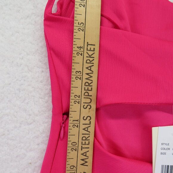 Allison Kelly Dress Sz Large Hot Pink Mini Adjustable Straps Sweetheart Neckline - Picture 12 of 13